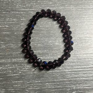 Elegant Purple Handmade By Me Beaded Bracelet